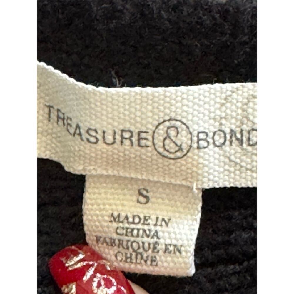Treasure and Bond Women's Off-the-Shoulder Romantic Black Knit Sweater Size S - Picture 2 of 8